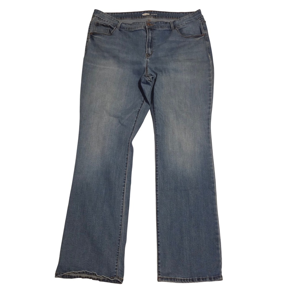 Old Navy Kicker Boot-Cut Jeans Womens 20 Medium Wash Blue Denim Stretch Mid Rise